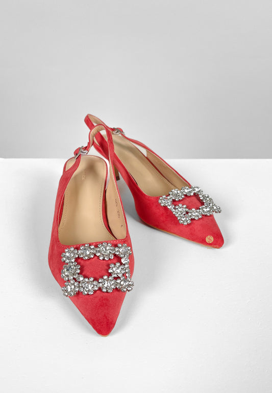 [DEFECT SALE 308] Harenf Cubic Slingback High Heel 5cm - Pink size 255