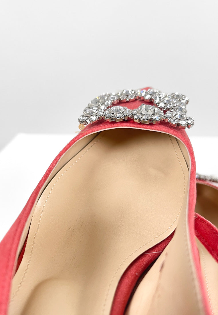 [DEFECT SALE 308] Harenf Cubic Slingback High Heel 5cm - Pink size 255