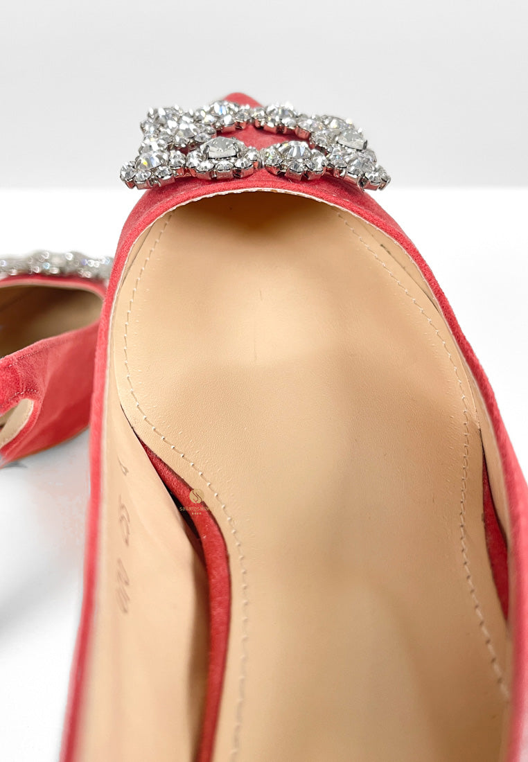 [DEFECT SALE 308] Harenf Cubic Slingback High Heel 5cm - Pink size 255