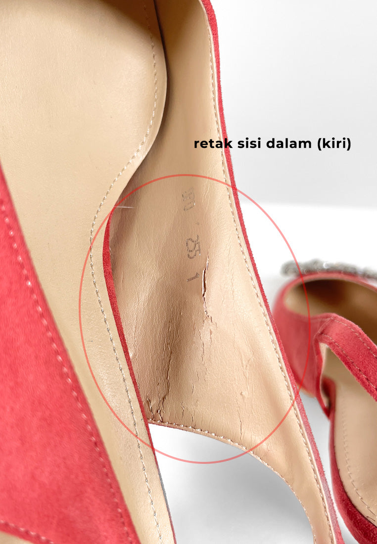 [DEFECT SALE 308] Harenf Cubic Slingback High Heel 5cm - Pink size 255