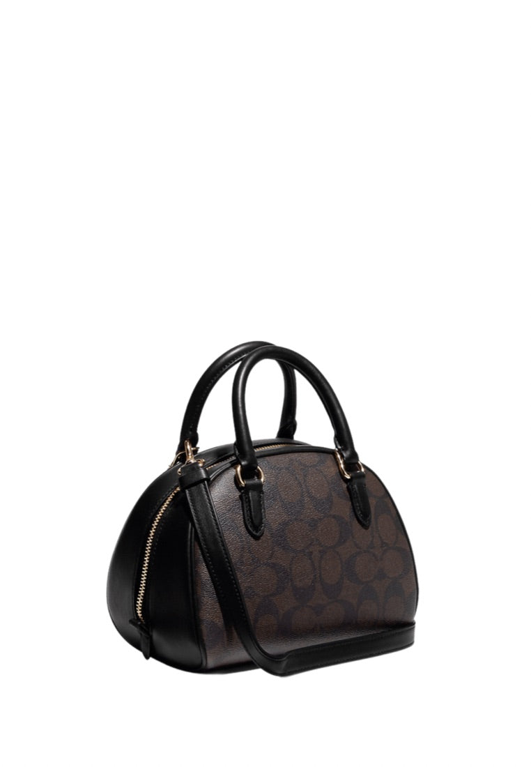 Sydney Satchel In Signature Canvas Brown Black