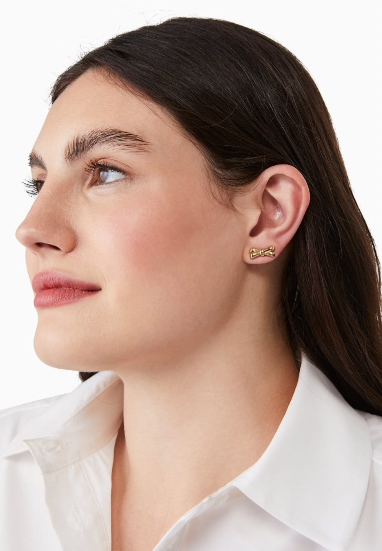 Double Bow Studs Gold