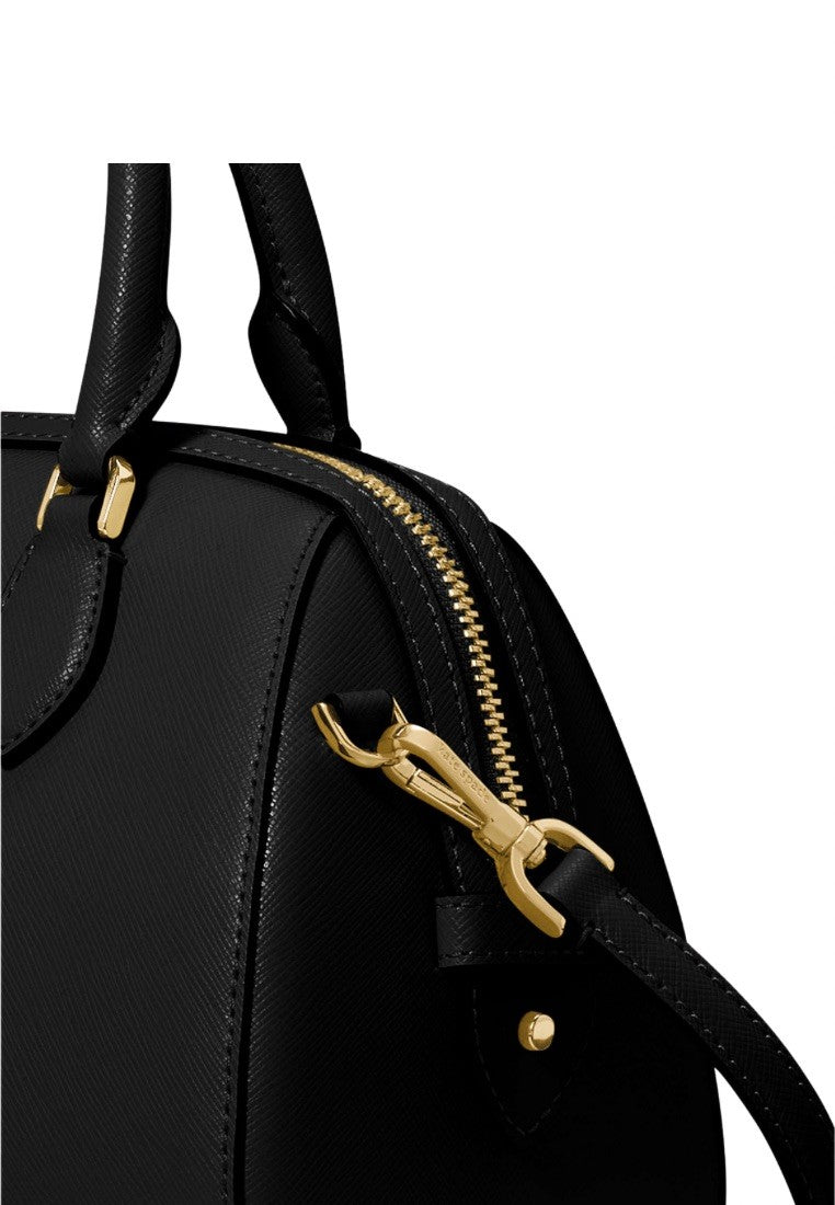 Madison Saffiano Leather Duffle Crossbody Black
