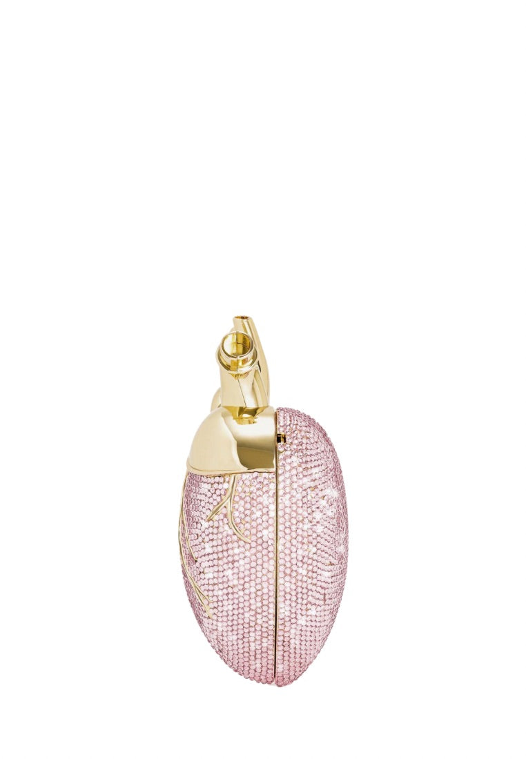 Maren Artificial Crystal Heart Shaped Bag - Pink