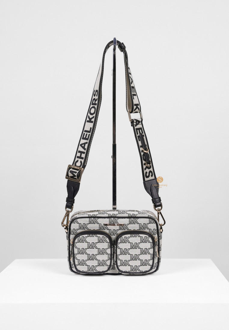 [DEFECT SALE 328] Jet Set Medium Pocket Crossbody With Attachments Black Multi