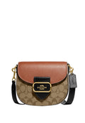 Morgan Saddle Bag In Colorblock Signature Canvas Khaki Multi