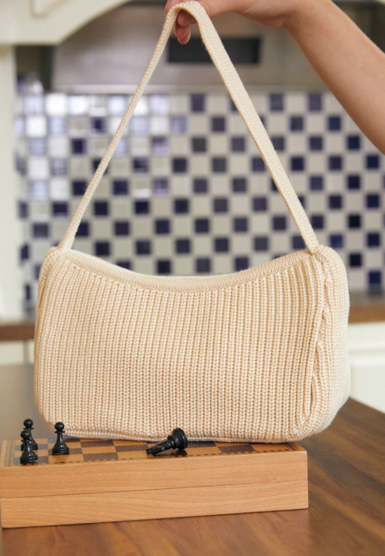 Preppy Knit Shoulder Bag