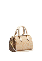 Mini Rowan Satchel In Blocked Signature Canvas Light Khaki Multi