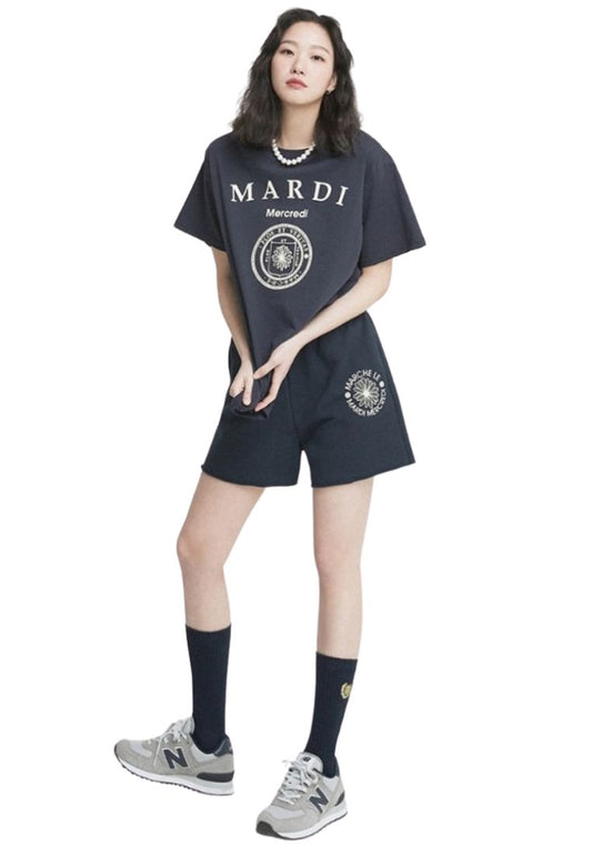 SWEAT SHORTS Marche Emblem Navy Cream