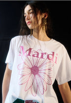 T-Shirt FlowerMardi Glitter White Violet