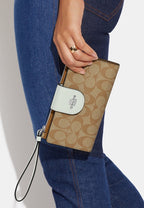 Tech Wallet In Colorblock Signature Canvas Light Sage
