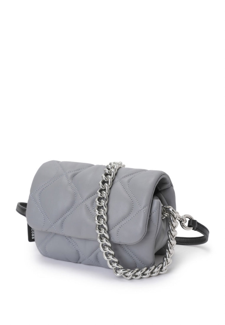 Small Quilted Pillow Bag Rock Grey