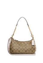 Teri Shoulder Bag In Signature Canvas Khaki Chalk Multi