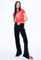 Cropped Tshirt FlowerMardi Red White