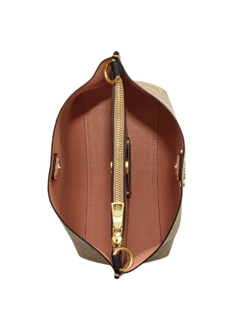 Mollie Bucket Bag 22 In Signature Canvas Khaki Black
