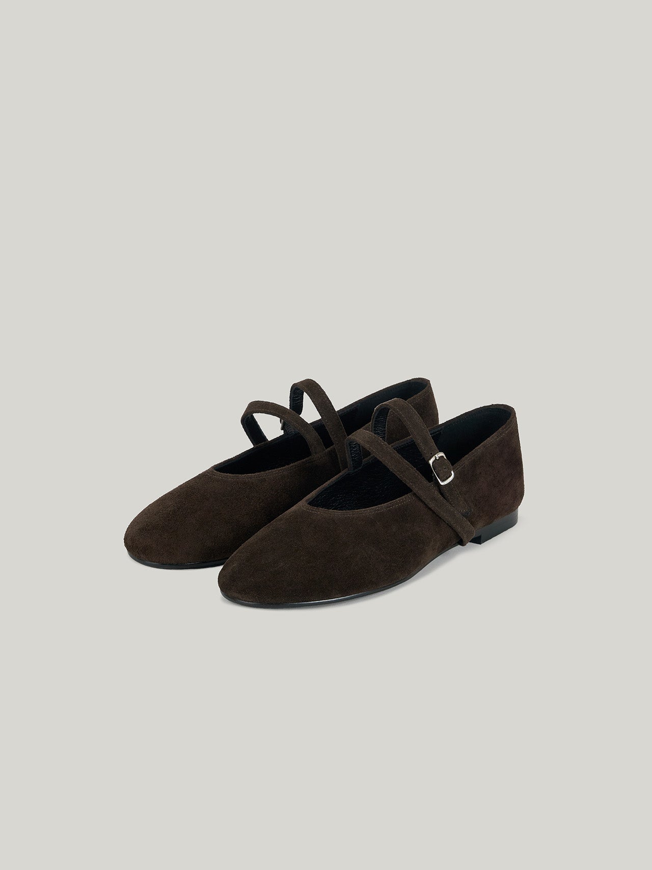 Atelier de LUMEN DOUBLE STRAP FLATS suede brown