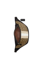 Warren Belt Bag In Blocked Signature Canvas With Varsity Stripe Khaki Multi