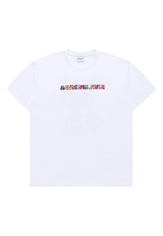 Bear Doll Fuzzy Rabbit Short Sleeve T-Shirt White