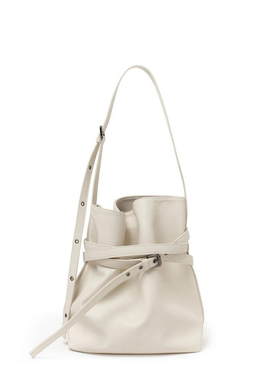 Belt Bucket Bag M Nappa Ivory
