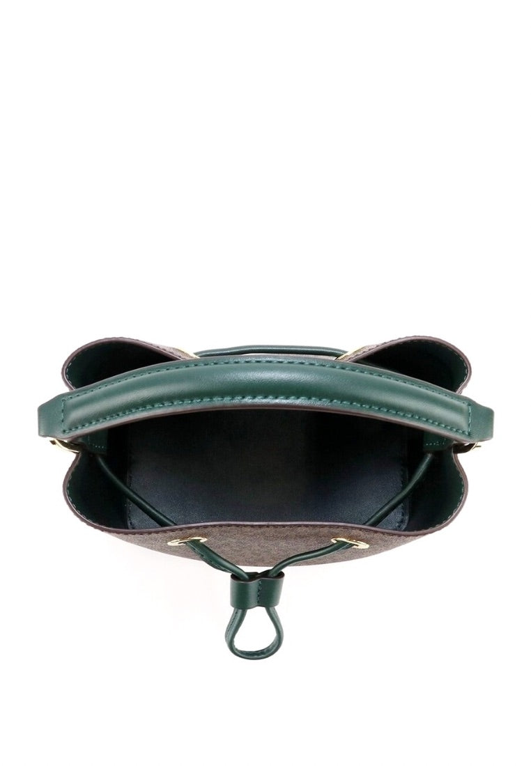 Suri Small Bucket Crossbody Bag In Signature Racing Green