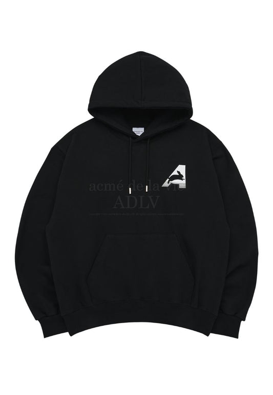 Big A Logo Rabbit Hoodie Black