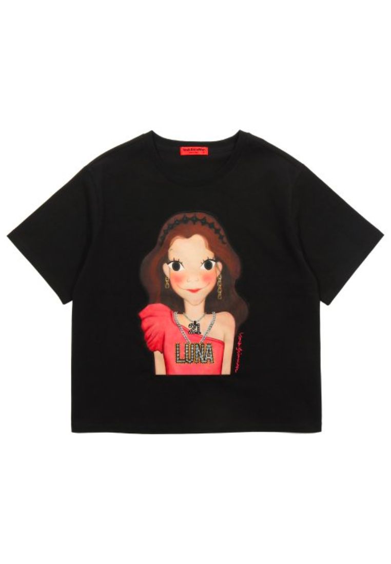 Big Point T-shirt F Black Luna