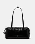 Billie Shiny Leather Shoulder Bag Black