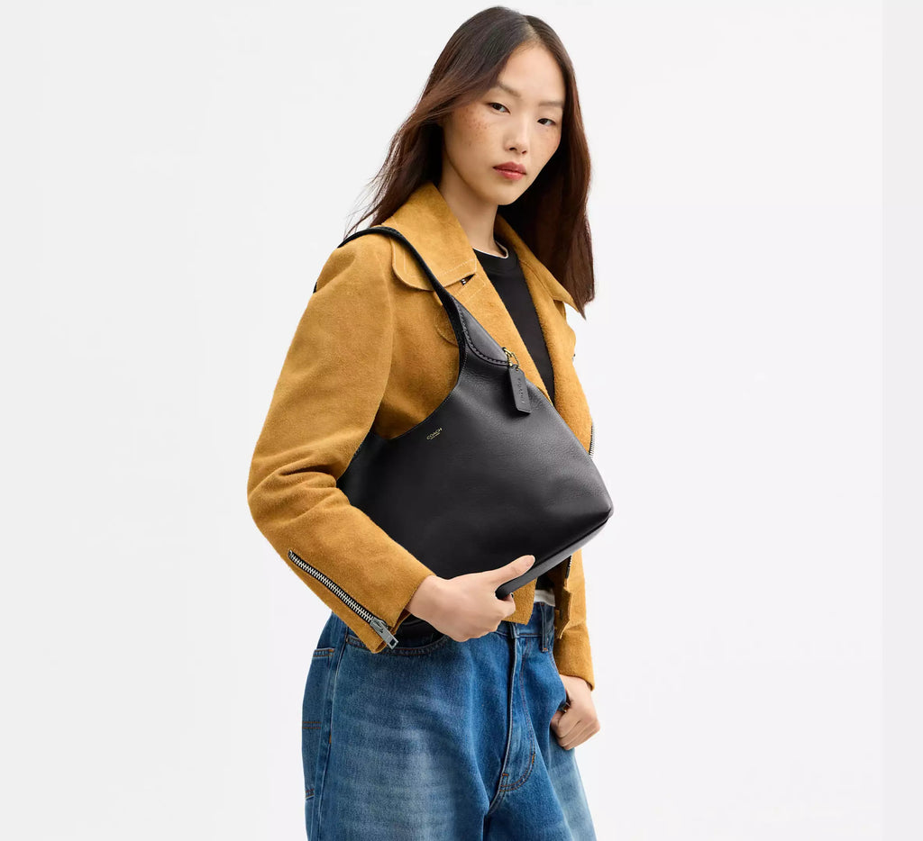 Brooklyn Shoulder Bag 28 Brass Black