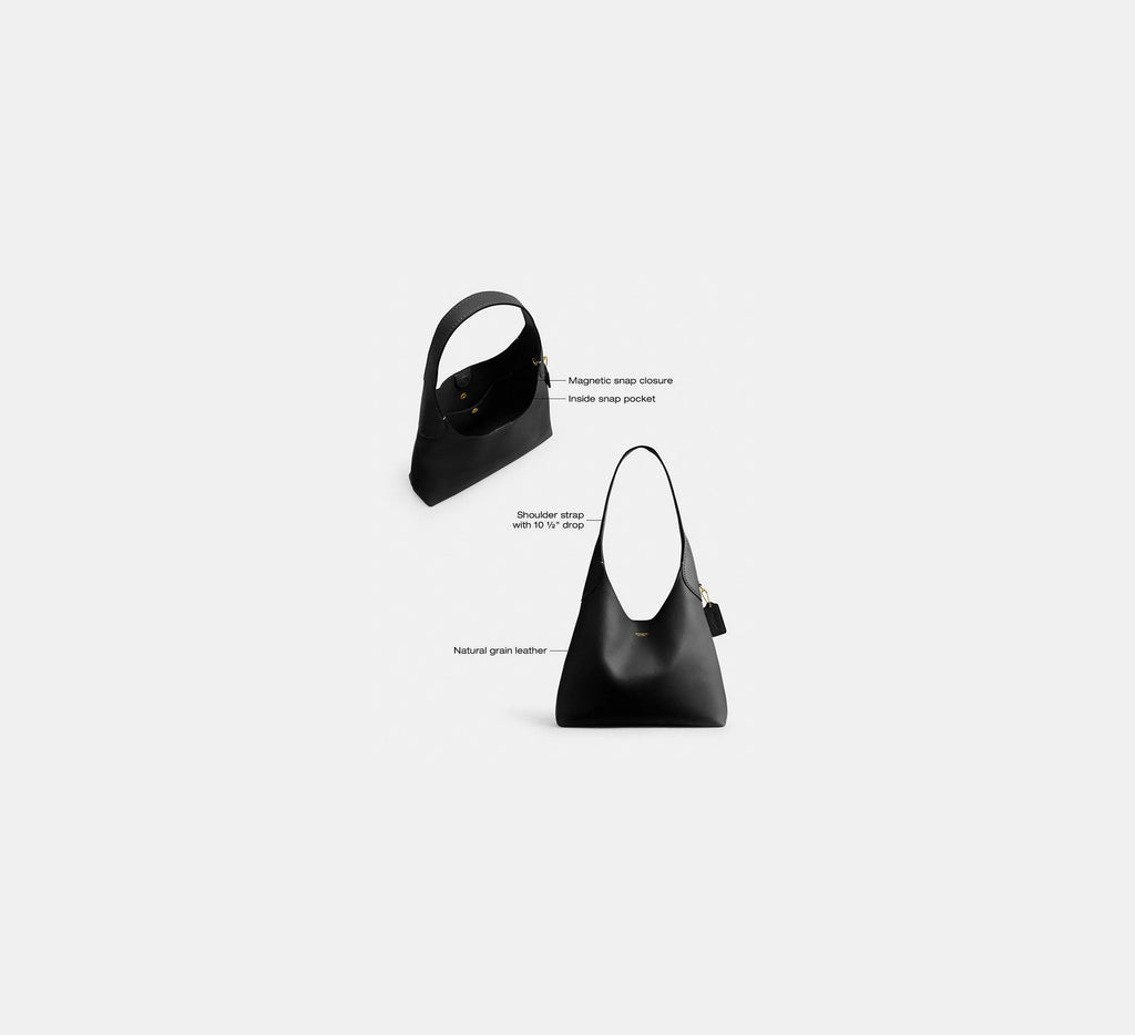 Brooklyn Shoulder Bag 28 Brass Black