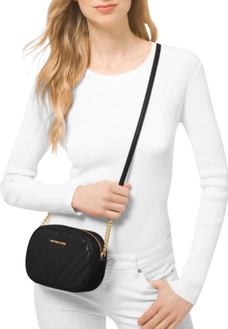 Small Oval Camera Crossbody Black