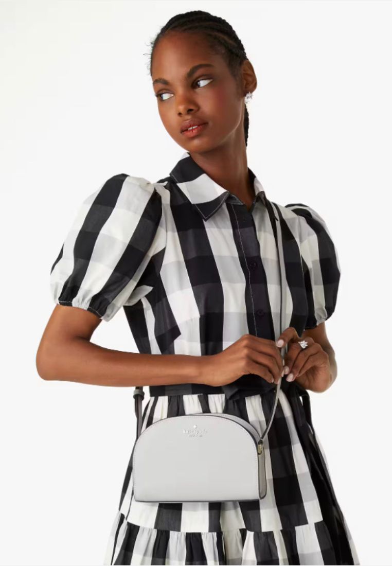 Perry Leather Dome Crossbody Stone Path