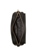 Rosie Pebbled Leather Flap Camera Bag Black