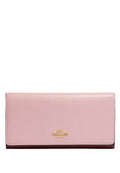 Slim Trifold Wallet Powder Pink Wine Multi