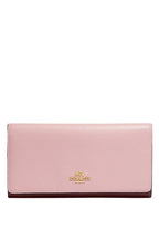 Slim Trifold Wallet Powder Pink Wine Multi