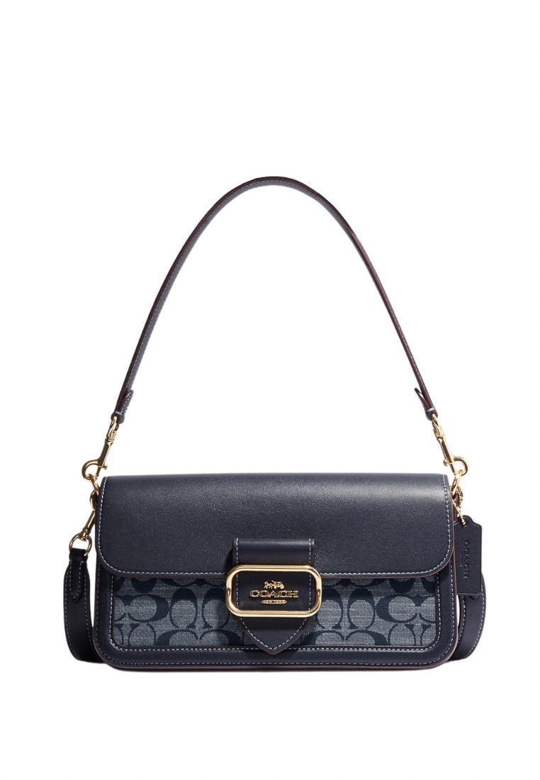 Morgan Shoulder Bag In Signature Chambray Denim Multi