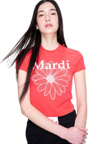 Cropped Tshirt FlowerMardi Red White