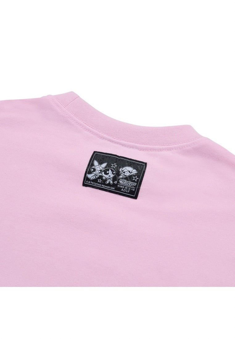 The Powerpuff Girls x Acmedelavie Logo Crop Sweatshirt Light Pink