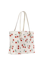 Mollie Tote With Heart Cherry Print Chalk Multi
