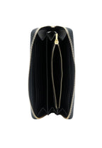 Long Zip Around Wallet Solid Black