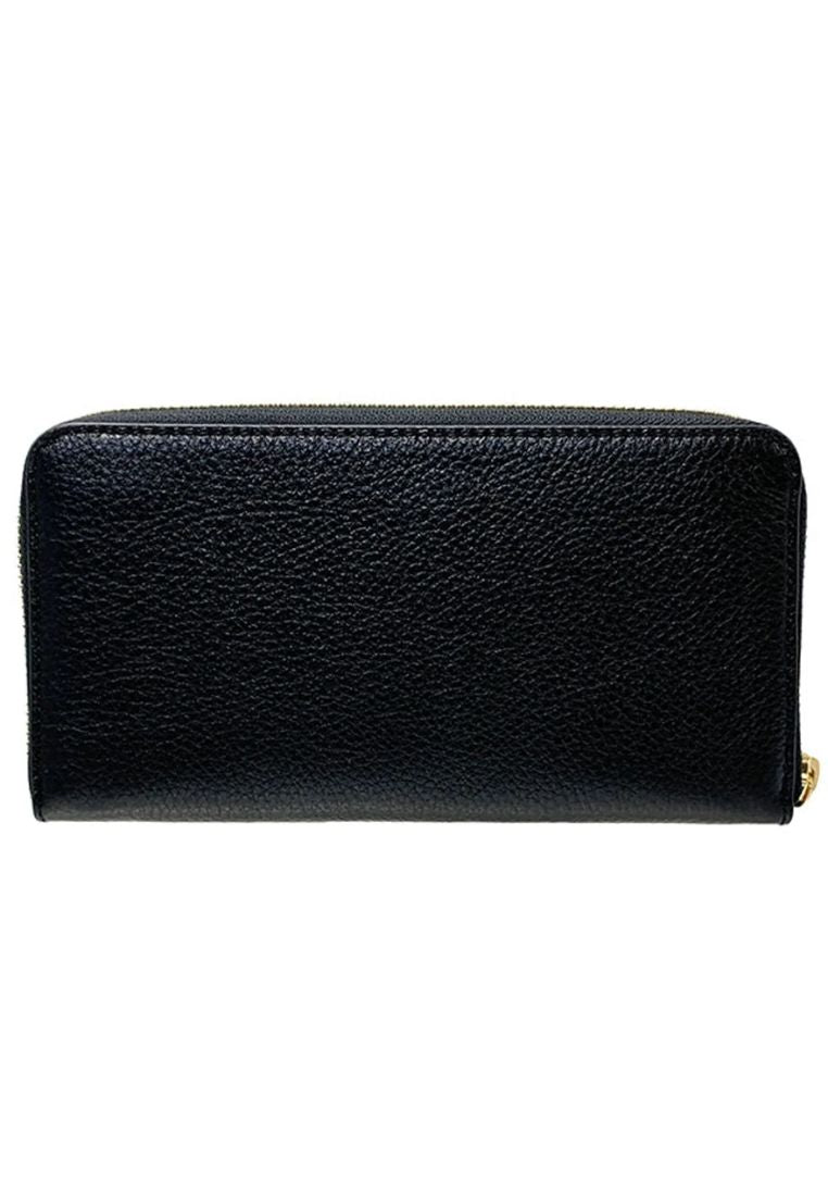 Long Zip Around Wallet Solid Black