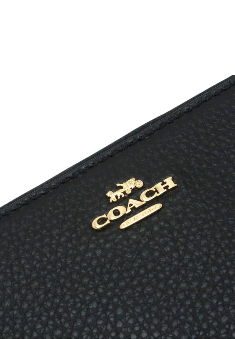 Long Zip Around Wallet Solid Black