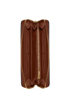 Long Zip Around Wallet In Signature Canvas Khaki Saddle 2