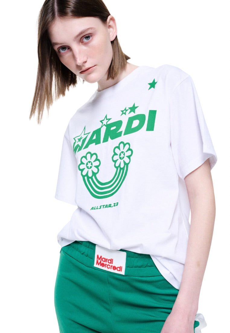 Tshirt Rainbow White Green