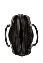 Leila Medium Triple Compartment Satchel Black