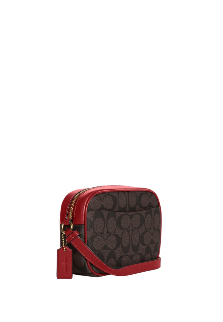 Mini Jamie Camera Bag In Signature Canvas Brown 1941 Red