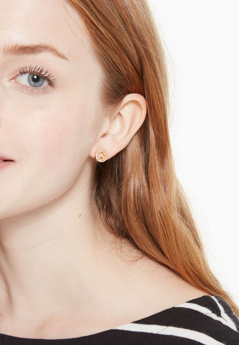 Spot The Spade Pave Halo Spade Studs Gold