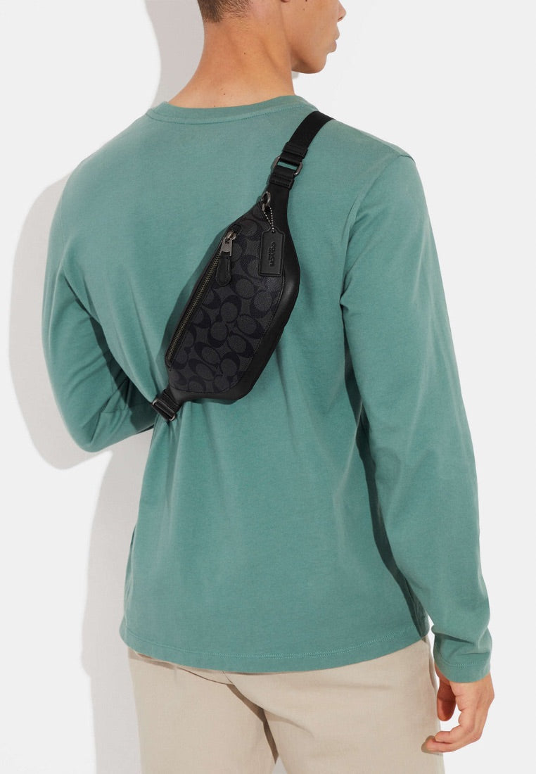 Warren Mini Belt Bag In Signature Canvas Charcoal