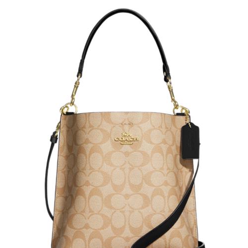 Mollie Bucket Bag 22 In Signature Canvas Khaki Black