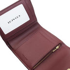 Small Trifold Wallet In Colorblock Signature Canvas Brown Pink