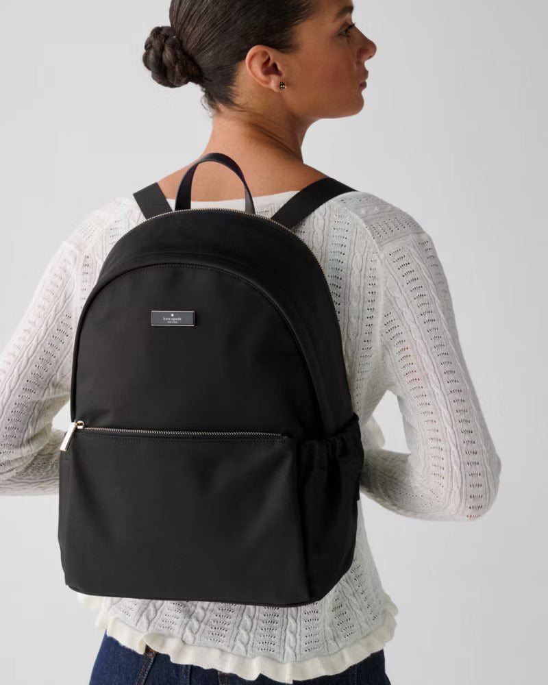 Carter Nylon Large Dome Backpack Black